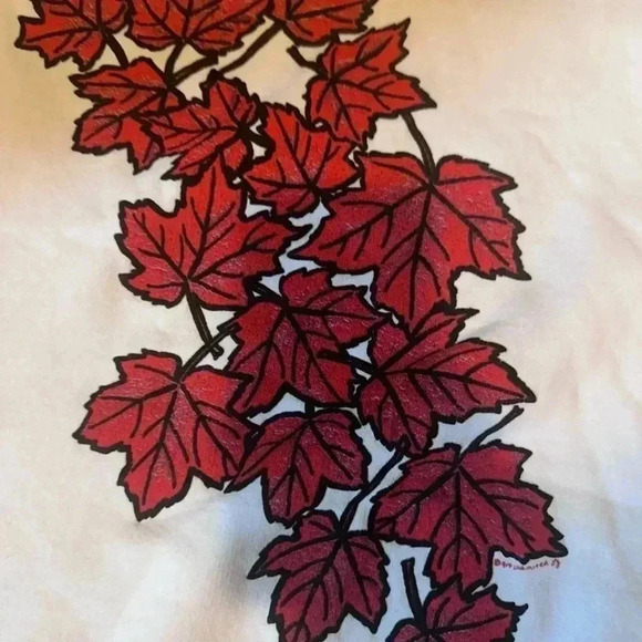 Art Unlimited All Over Maple Leaf Long Sleeve Sweater Size XL - Picture 2 of 5